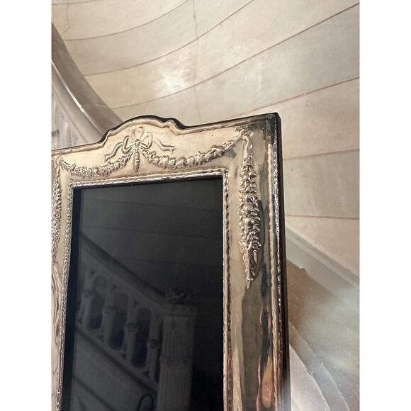 French garland swags and bows, ornate Napoleonic hallmarked sterling silver - Picture 2 of 4